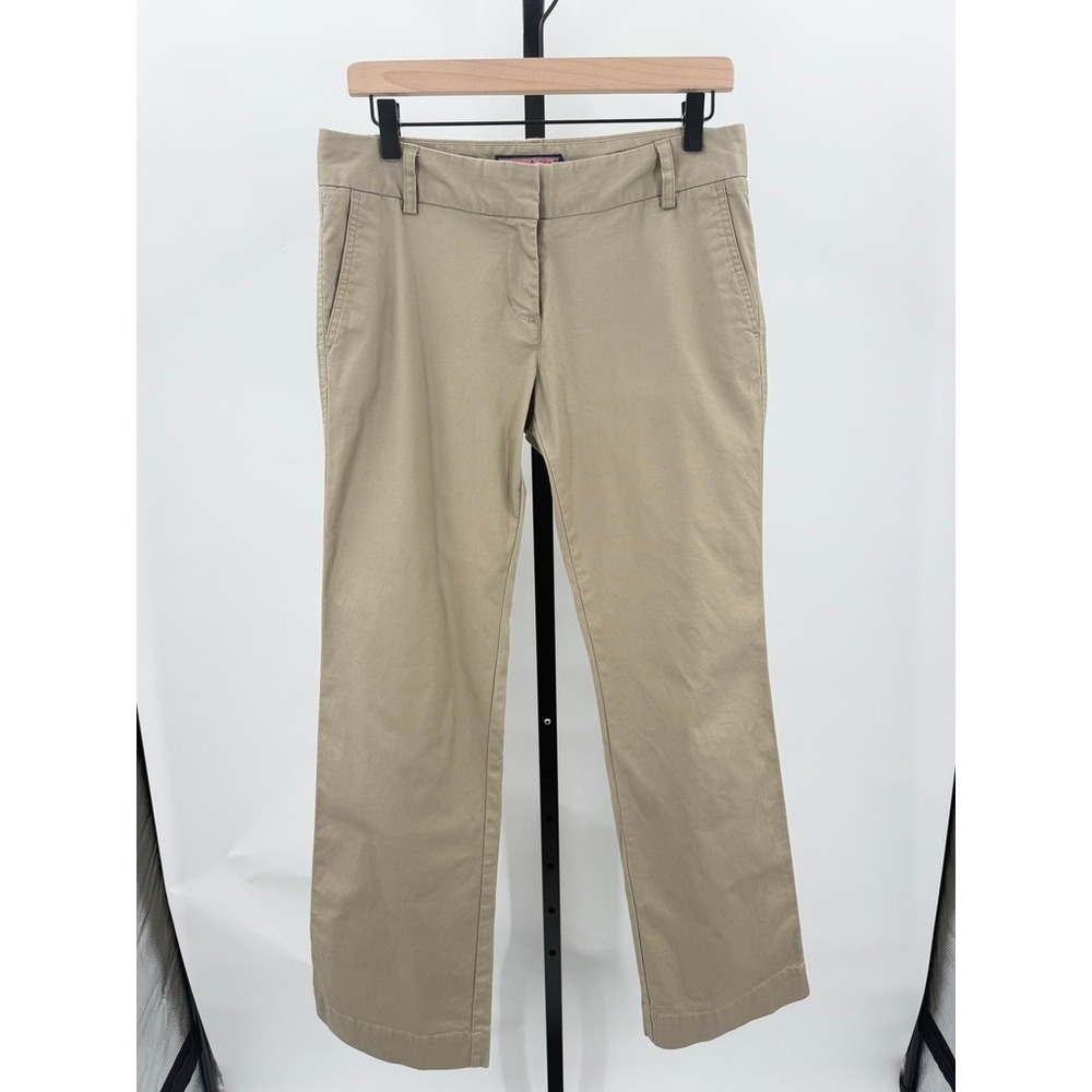 Vineyard Vines Womens Khaki Chino Pants Stretch Cotton Preppy Bootcut Flat Front